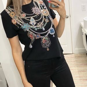 Zara  Chain Print Short Sleeve Tee size Small SOLD